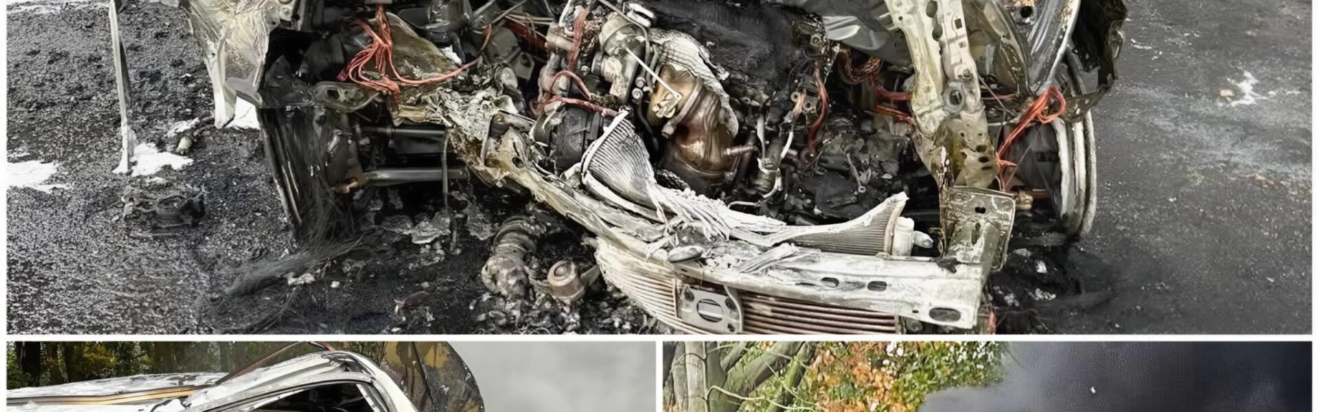 Frontalcrash auf der K 275 bei Nellinghof‑Schierberg: Pkw gerät gegen Baum, Fahrzeug gerät in Vollbrand