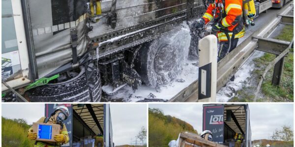 Zufällige Helden auf der A6 – Feuerwehr verhindert schweren Lkw-Brand bei Sinsheim
