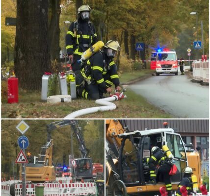 Explosionsgefahr in Hamburg-Osdorf: Beschädigte Gasleitung sorgt für Großeinsatz der Feuerwehr