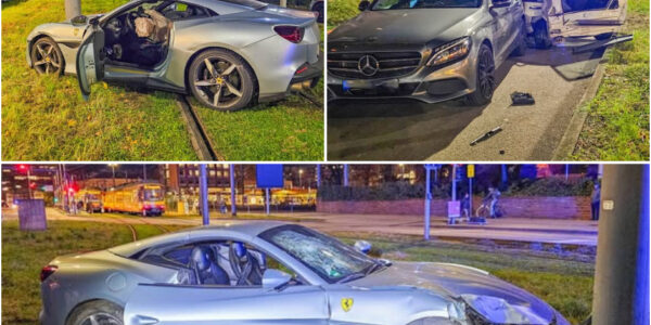 Luxus-Ferrari in Karlsruhe zu Schrott gefahren: Crash auf der Durlacher Allee legt Verkehr lahm – Schaden im Viertelmillionenbereich