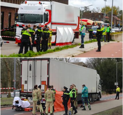 Fietser overleden na botsing met vrachtwagen in Barneveld