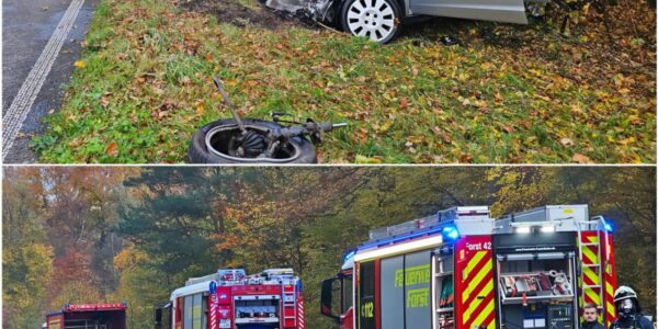 Brand auf der L556: Opel geht nach tödlichem Unfall in Flammen auf – Fahrer in kritischem Zustand aus dem brennenden Wrack geborgen…