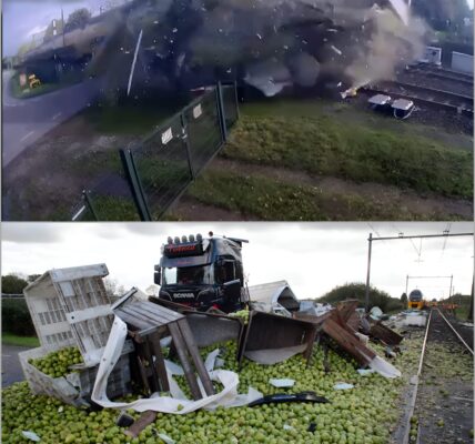 Tragedie in Meteren – NS-trein botst op vrachtwagen vol peren, foto uit de cabine laat heel Nederland verstillen 😱