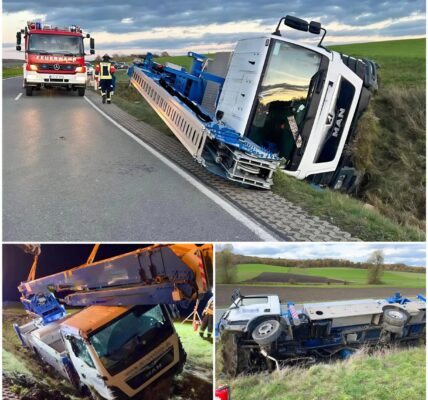 Schwerer Unfall bei Bad Rodach: Kranlaster kippt um – Fahrer schwer verletzt