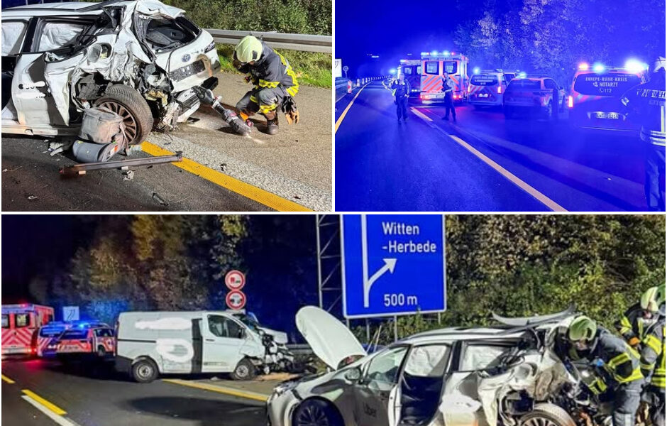 Schwerer Crash auf der A43: Autos zertrümmert, zwei Verletzte und ein riesiges Trümmerfeld am Allerheiligen-Morgen
