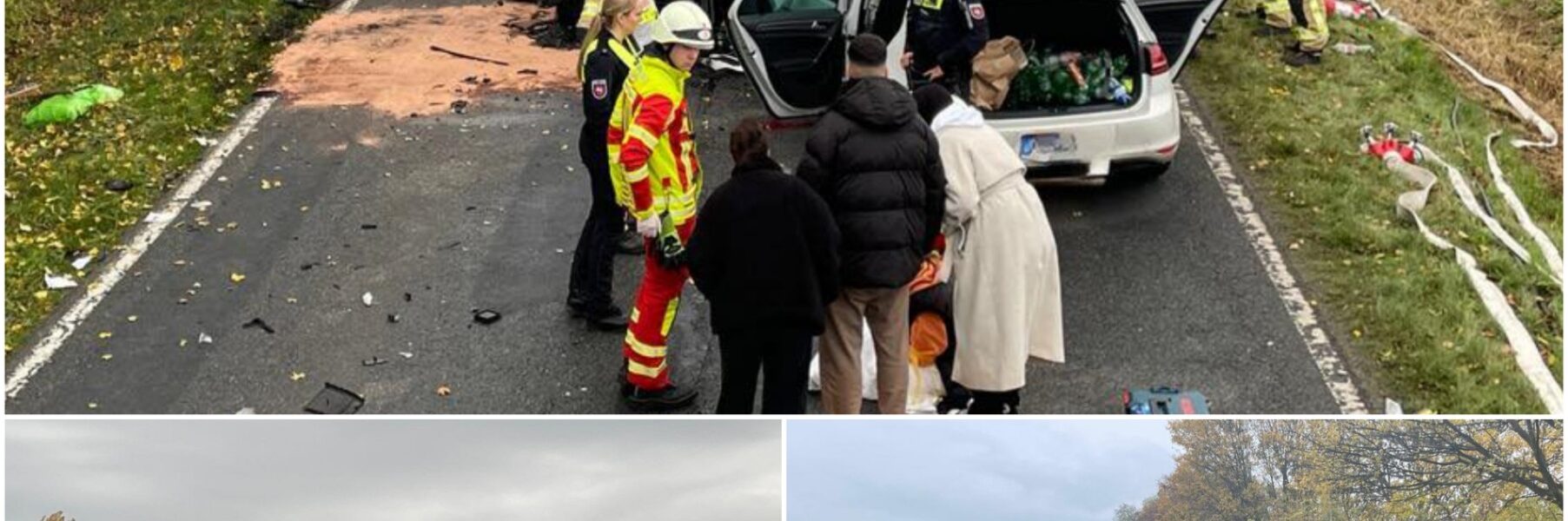 Schwerer Frontalzusammenstoß bei Sievershausen: Fünf Verletzte, Feuerwehr muss zwei Eingeklemmte befreien