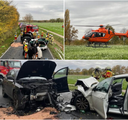 Horror-Crash auf der L413: Zwei Autos frontal zusammengestoßen – Feuerwehr kämpft um Leben der Eingeklemmten