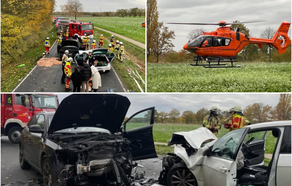 Horror-Crash auf der L413: Zwei Autos frontal zusammengestoßen – Feuerwehr kämpft um Leben der Eingeklemmten