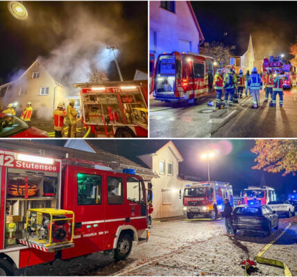 Feuerdrama in Stutensee: Kellerbrand zerstört Einfamilienhaus – Bewohner verlieren über Nacht ihr Zuhause
