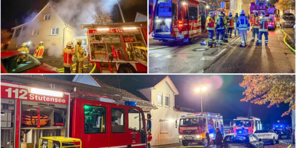 Feuerdrama in Stutensee: Kellerbrand zerstört Einfamilienhaus – Bewohner verlieren über Nacht ihr Zuhause