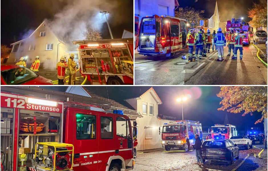 Feuerdrama in Stutensee: Kellerbrand zerstört Einfamilienhaus – Bewohner verlieren über Nacht ihr Zuhause