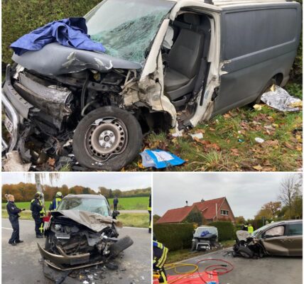 Schwerer Frontalzusammenstoß auf der L123 bei Horneburg-Daudieck: Zwei Kinder verletzt, Fahrer schwer eingeklemmt