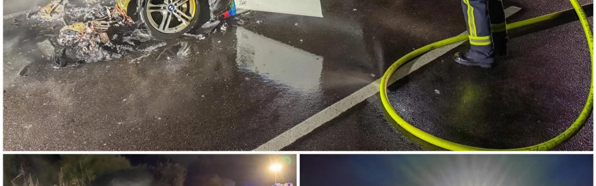 Feuerdrama auf der L560 bei Oberhausen-Rheinhausen – BMW geht in Flammen auf