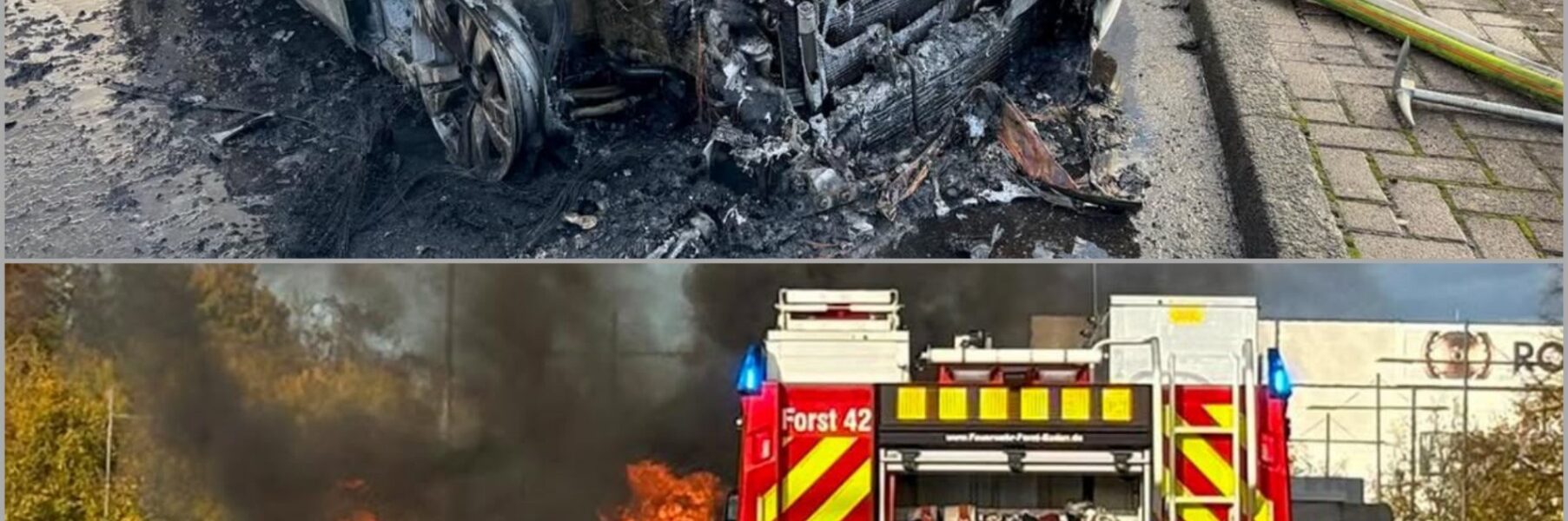 Luxuswagen entkommt dem Schicksal nicht: Mercedes brennt auf der A5 in nur wenigen Minuten komplett aus!👇