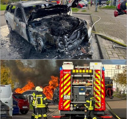 Luxuswagen entkommt dem Schicksal nicht: Mercedes brennt auf der A5 in nur wenigen Minuten komplett aus!👇