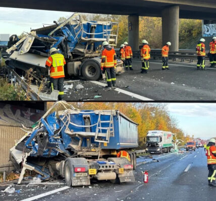 Horror-Crash auf der A36 bei Braunschweig: Lkw-Fahrerkabine völlig zerfetzt – Polizei spricht von „Wunder, dass niemand tot ist“