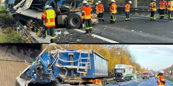 Horror-Crash auf der A36 bei Braunschweig: Lkw-Fahrerkabine völlig zerfetzt – Polizei spricht von „Wunder, dass niemand tot ist“