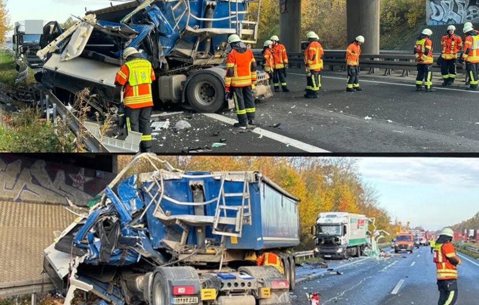 Horror-Crash auf der A36 bei Braunschweig: Lkw-Fahrerkabine völlig zerfetzt – Polizei spricht von „Wunder, dass niemand tot ist“