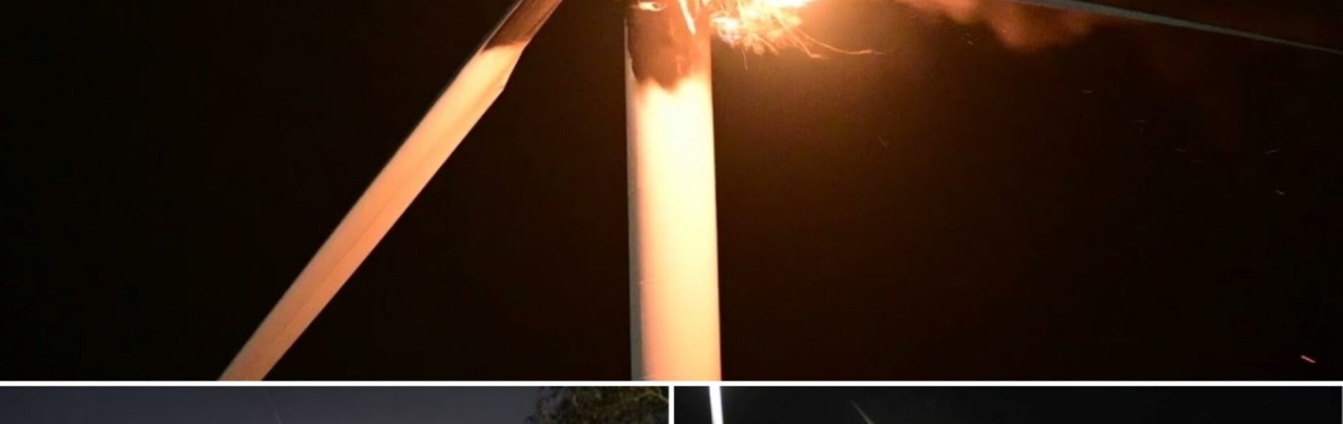 Windturbine in vlammen bij nieuwleusen — symbool van groene toekomst verandert in zwarte wolk: brandweerlieden stonden hulpeloos toe te kijken