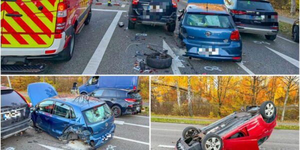 Schock-Crash in Kempten: Autofahrerin rast ungebremst in wartende Autos – Wagen uberschlägt sich mitten an Ampelkreuzung!