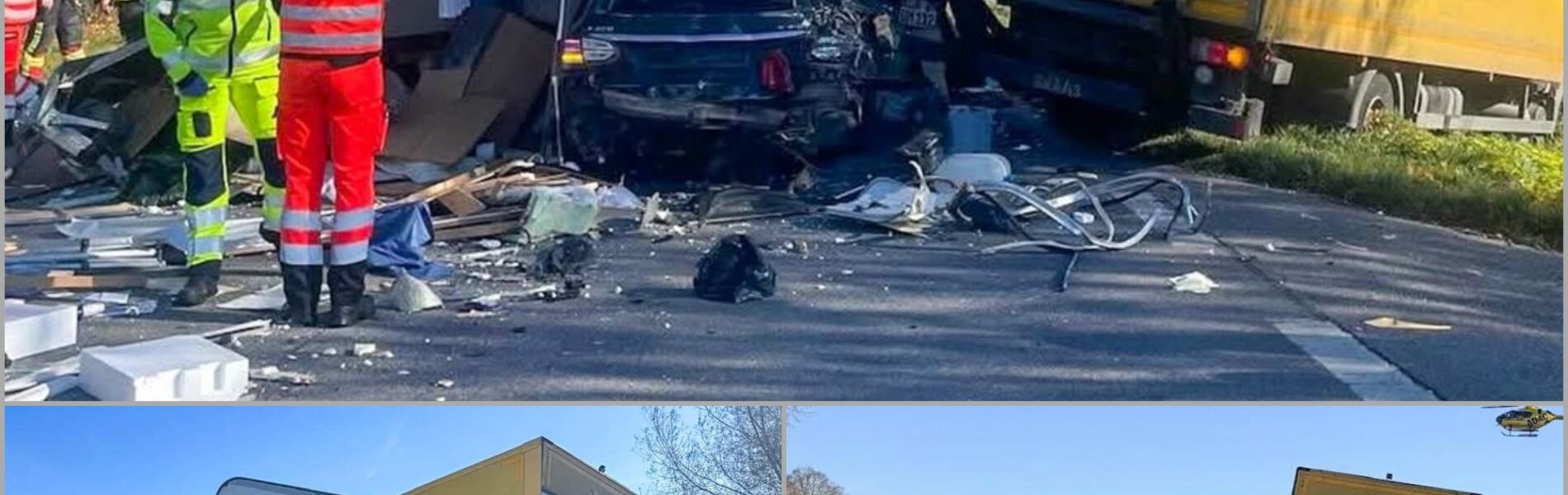 Drama bei Königswiese: Wohnwagen zerfetzt Auto – Person im Fahrzeug eingeklemmt!🔥👇