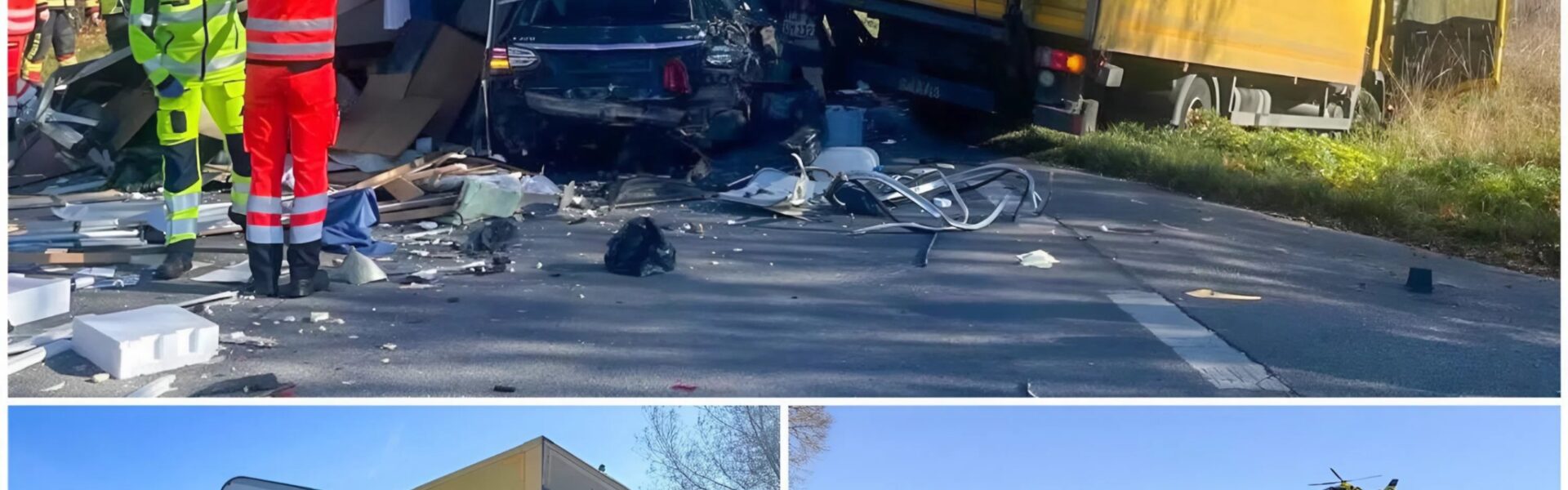 Schwerer Unfall auf der B12 bei Pocking – Wohnwagen krachte bei Polizei-Flucht in Lastwagen