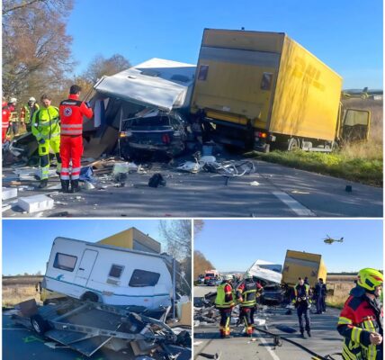 Schwerer Unfall auf der B12 bei Pocking – Wohnwagen krachte bei Polizei-Flucht in Lastwagen