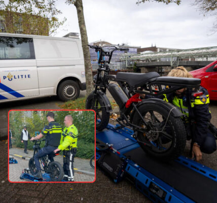 “Politie grijpt in bij middelbare school in Alphen aan den Rijn: tientallen illegale fatbikes betrapt op topsnelheden boven 40 km/u”