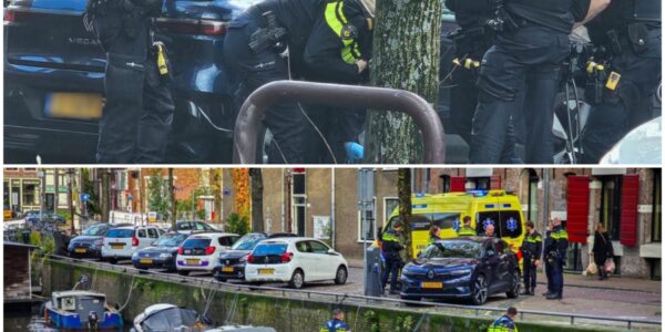 Dronken motorrijder springt in gracht na wilde achtervolging door politie in Amsterdam-Centrum