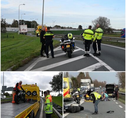 Motorrijder zwaargewond na harde val bij inhaalactie op toerit N242 bij Alkmaar