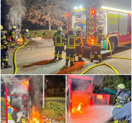 Brandteufel treibt sein Unwesen im Forster Wald – Altkleidercontainer gehen in Flammen auf: Polizei sucht Brandstifter 🔥‼️
