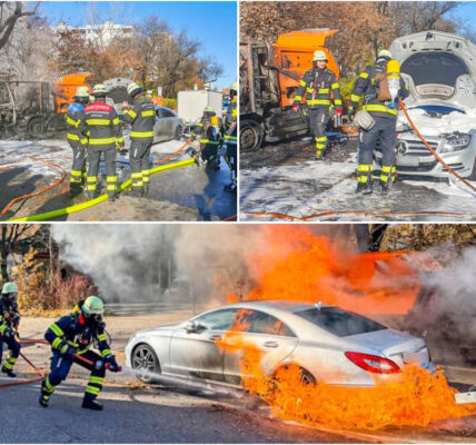 Feuerdrama im Munchner Suden: Kehrmaschine geht in Flammen auf – Mercedes brennt komplett aus