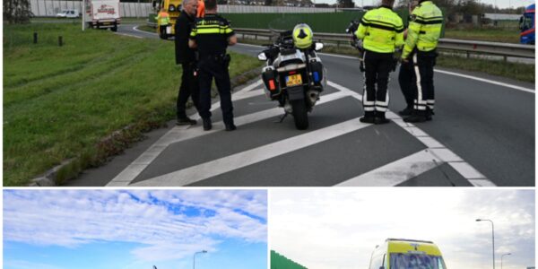 Motorrijder zwaar ten val bij inhaalmanoeuvre op toerit N242 bij Alkmaar
