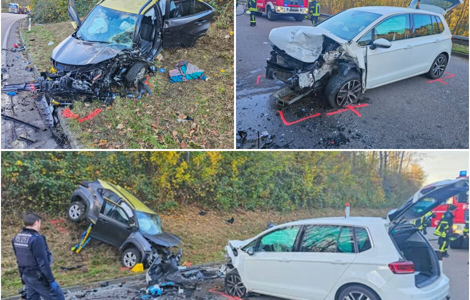 Frontal-Crash auf der B294 bei Birkenfeld: Senior gerät in Gegenverkehr – drei Schwerverletzte und kilometerlanger Stau