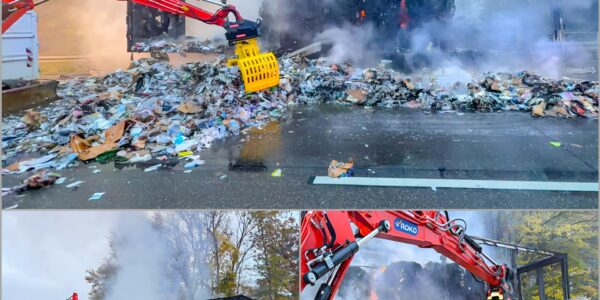 Geheimnisvolles Feuer auf der A5: Lkw mit Tonnen Altpapier geht in Flammen auf – 14 Kilometer Stau und nächtliche Bergungsarbeiten 🔥😳