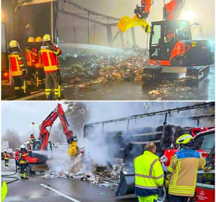 Technischer Fehler verursacht verheerenden Brand auf der A5 – Fahrer schreit verzweifelt.