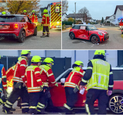 Schwerer Crash in Graben-Neudorf: Autofahrerin nach Kollision mit Transporter eingeklemmt – Feuerwehr rettet sie in dramatischer Aktion!