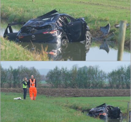 Vroege ochtendramp op de N421: auto met groep jongeren te water, militair mogelijk betrokken