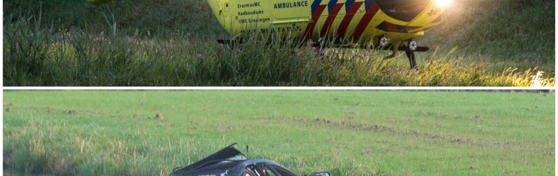 Zwaar ongeluk op N421 bij Houten: auto met vijf jongeren in sloot beland – twee gewonden naar ziekenhuis