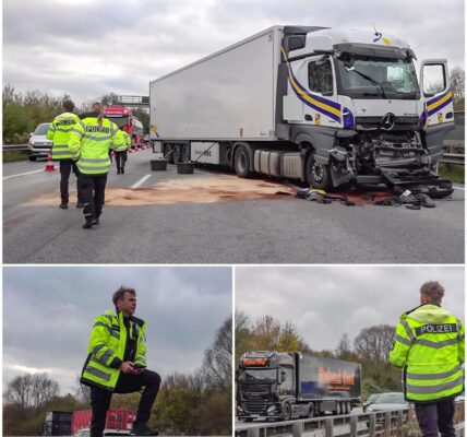 Schaulustige sorgen für Chaos nach Lkw-Unfall auf der A1 – Polizist fotografiert Gaffer auf der Gegenspur