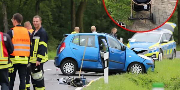 “Een seconde van onoplettendheid, bijna een tragedie: Hoe kon een auto in Bielefeld frontaal op een moeder, haar zoon en een kinderwagen met baby afrijden?”