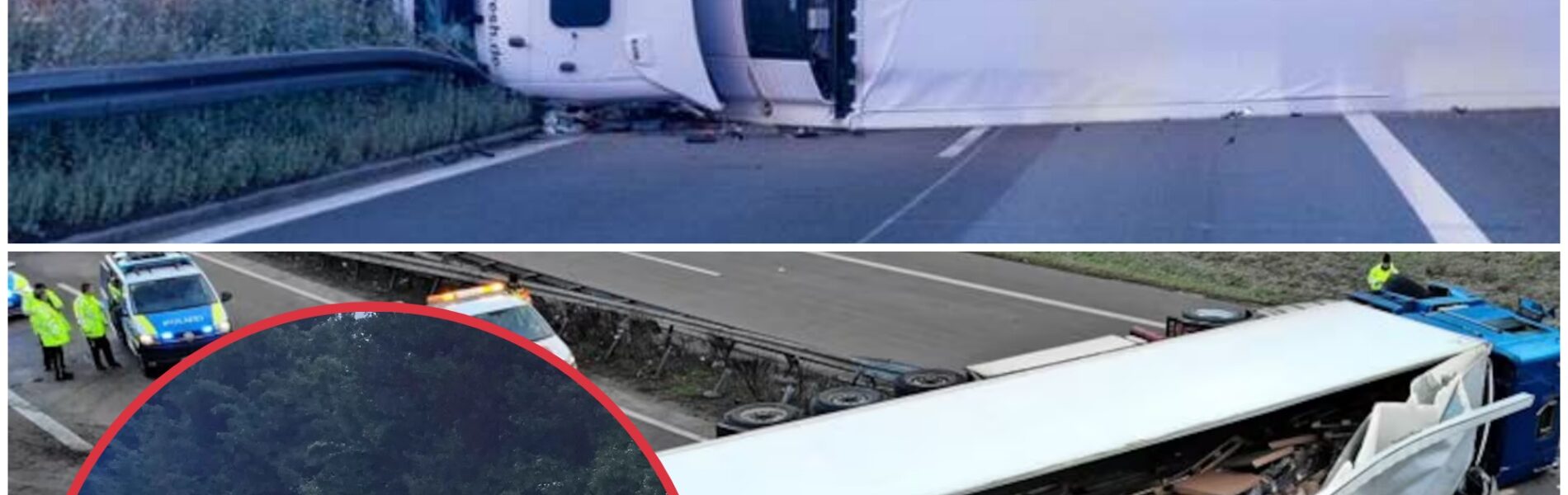 Schwerer Unfall auf der A38: Kieslaster kippt um, zwei Personen im Krankenhaus