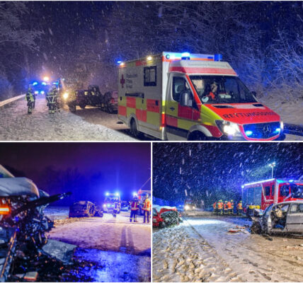 Starker Schneefall in Chemnitz und Umgebung! Ein Auto kommt von der Straße ab und verursacht einen Massenunfall, bei dem drei junge Menschen ums Leben kommen.