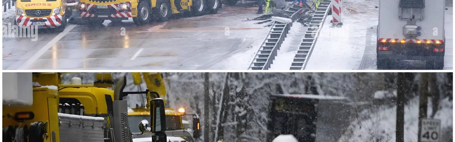 Schwerer Unfall im Schneegestöber im Schwarzwald: Lastwagen rutscht Räumfahrzeug – langwierige Bergung