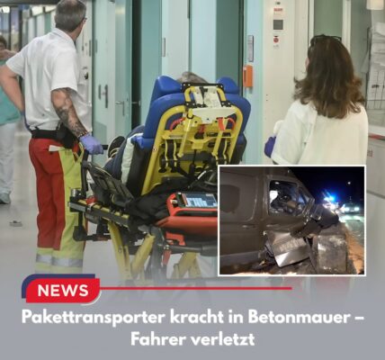 Pakettransporter kracht in Betonmauer – Fahrer verletzt