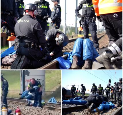 Politie zaagt klimaatactivisten los van Rotterdams spoor: goederenverkeer urenlang volledig stilgelegd