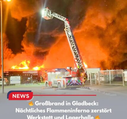 🔥 Großbrand in Gladbeck: Nächtliches Flammeninferno zerstört Werkstatt und Lagerhalle 🔥