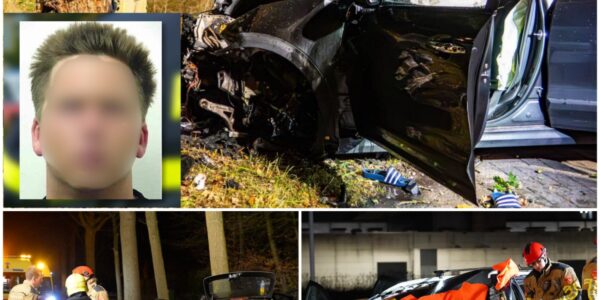 Automobilist (29) botst tegen boom in Helmond: auto vliegt in brand, man door omstanders gered