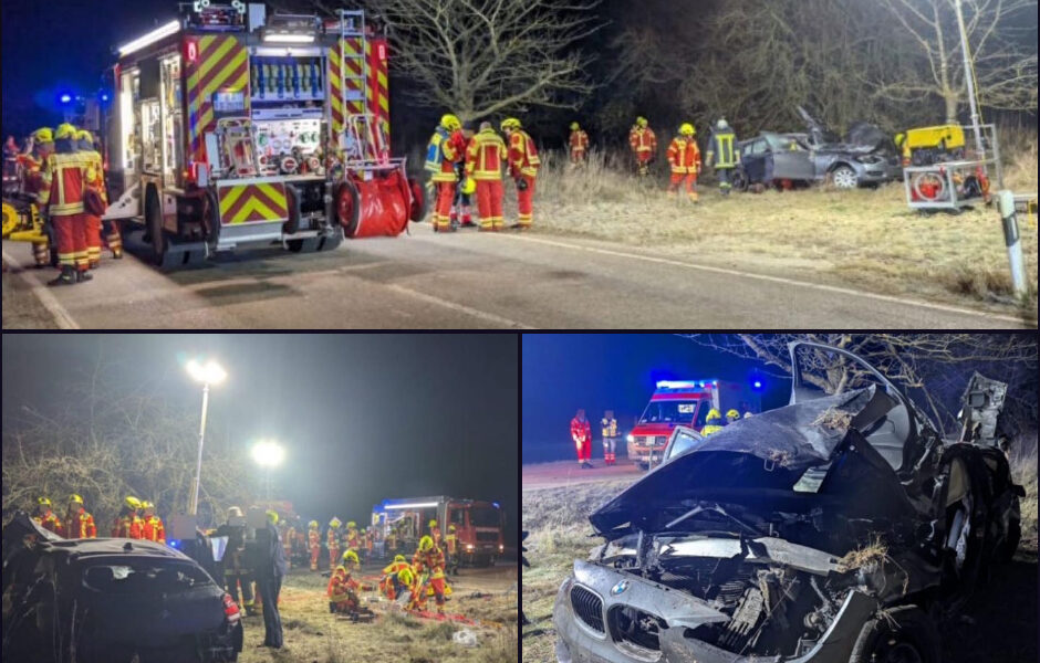 Lebensbedrohlich! Zu schnell in der Kurve: BMW völlig zerstört, Fahranfänger (18) ohne Führerschein kämpft um sein Leben.