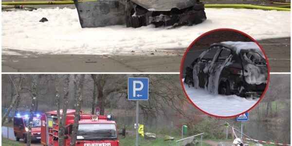 Schrecklicher Fahrzeugbrand am Glashütter Weiher: Eine verkohlte Leiche, offene Fragen und Ermittlungen in alle Richtungen